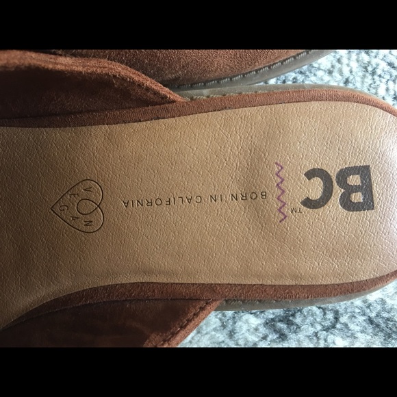 BC vegan leather slip on mule in cognac brown Sz 6 - Picture 4 of 6